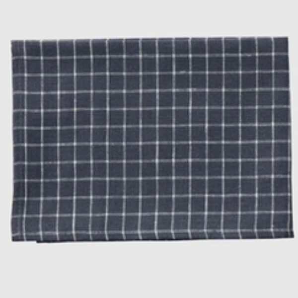 Linen Kitchen Cloth Navy & White Grid