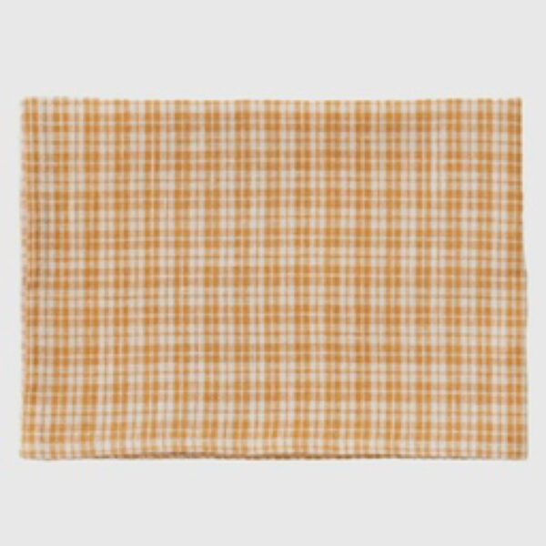 Linen Kitchen Cloth Pumpkin Plaid