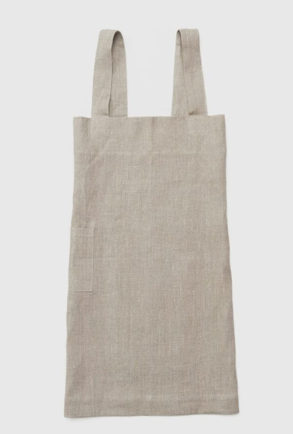 Linen Square Cross Apron Natural