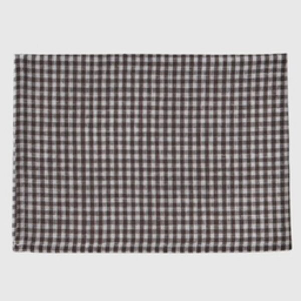 Linen Kitchen Cloth Brown & White Check