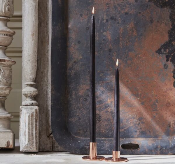 Dipped Taper Candle 12”, Smoke - Image 2