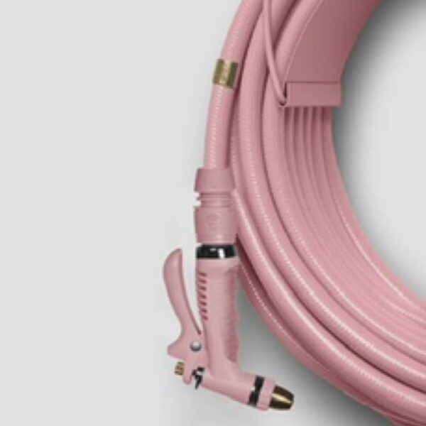 Swedish Hose With Spray Gun Nozzle Rusty Rose