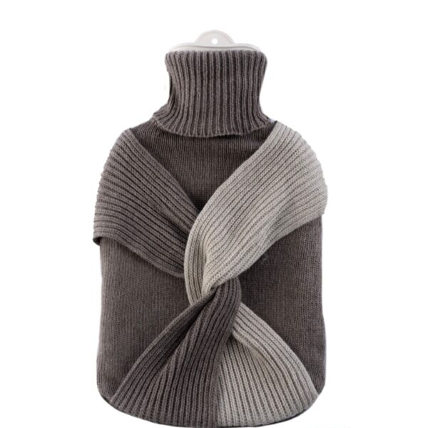 2L Hot Water Bottle w/ Cover, Knitted Twist