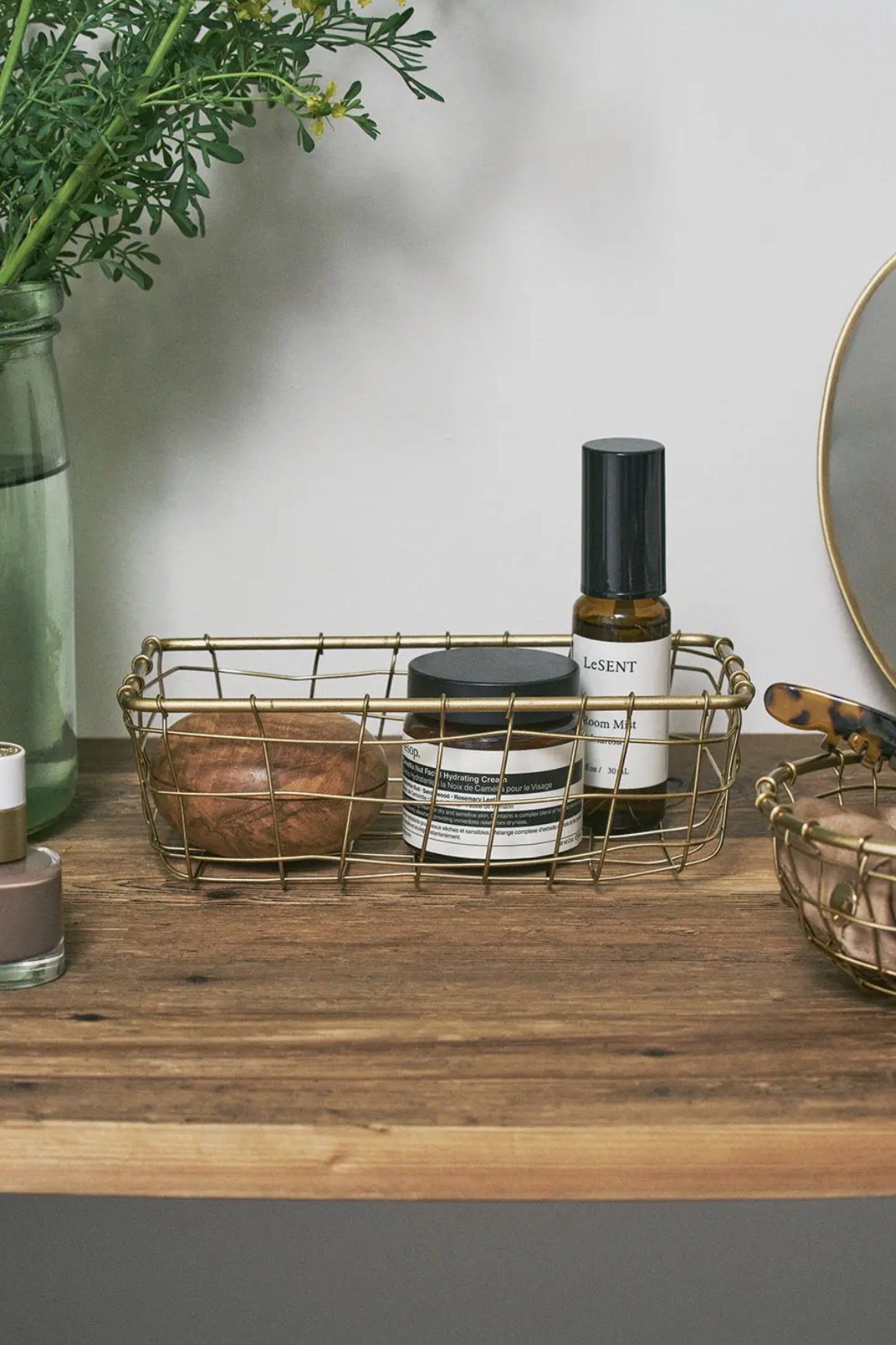 Small Brass Rectangle Basket - Image 3