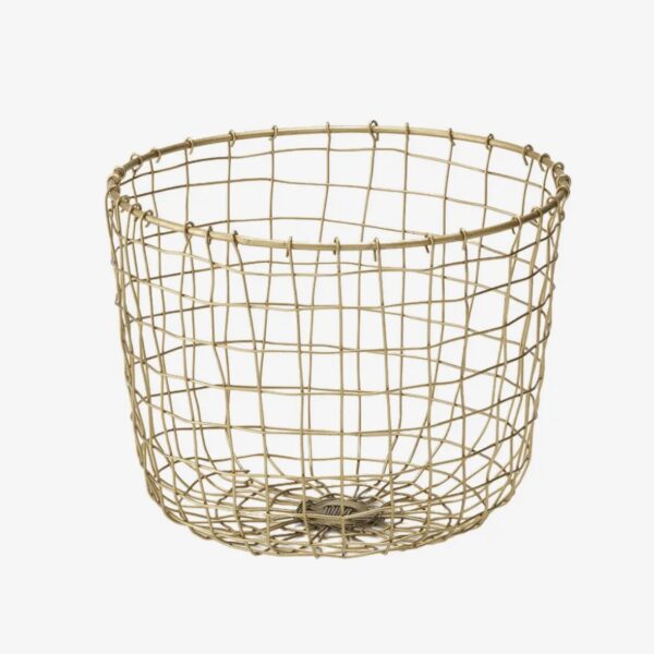 Brass Wire Round Basket Medium