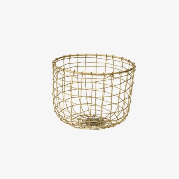 Brass Wire Round Basket Small