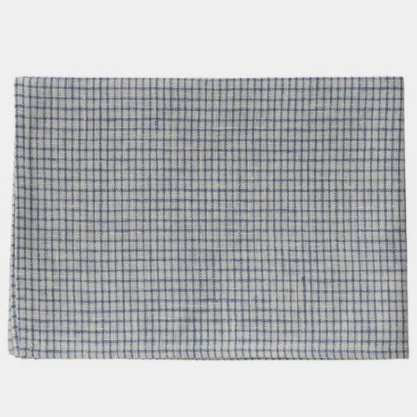 Linen Kitchen Cloth White & Blue Check