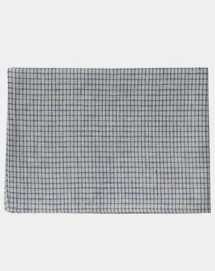 Linen Kitchen Cloth White & Blue Check