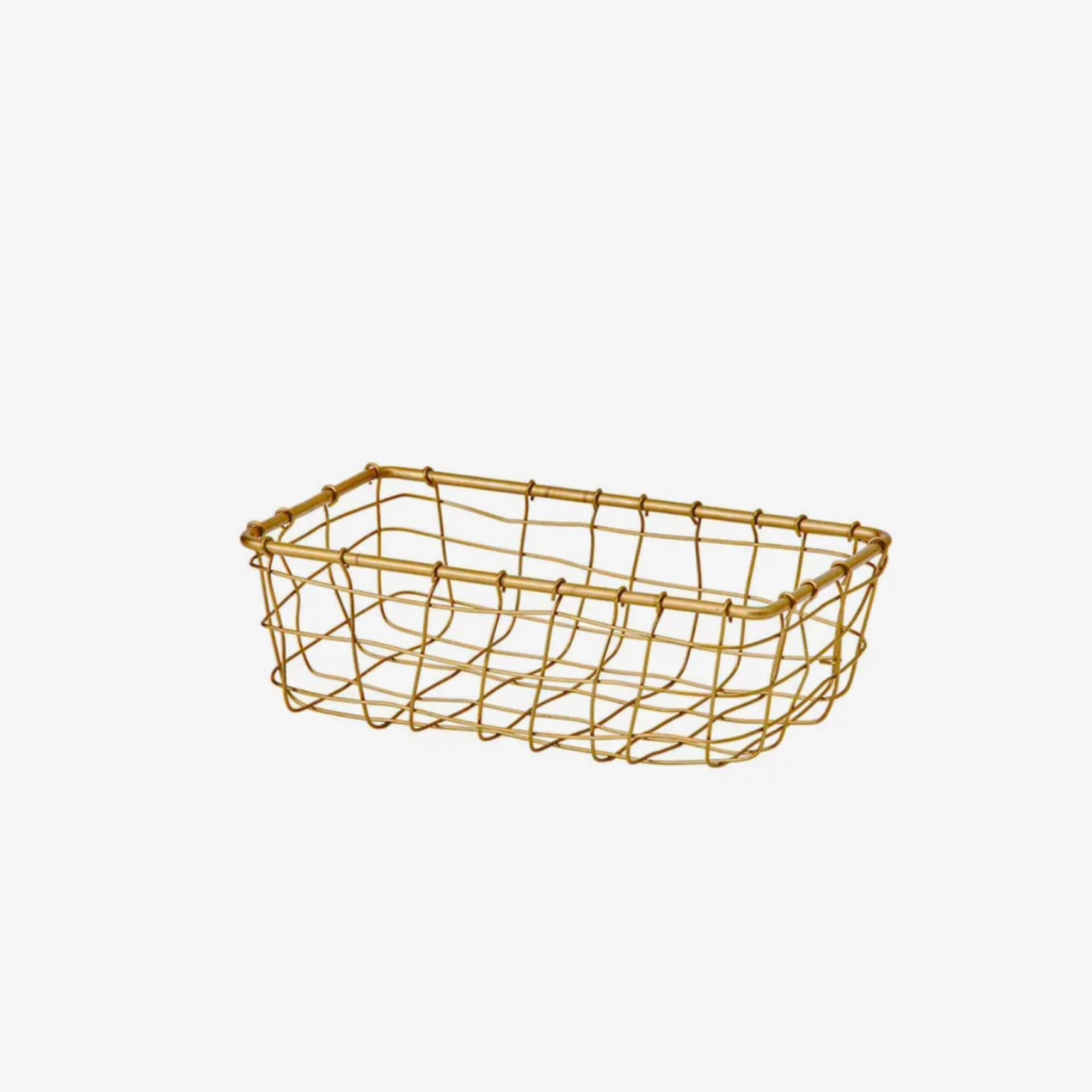 Small Brass Rectangle Basket