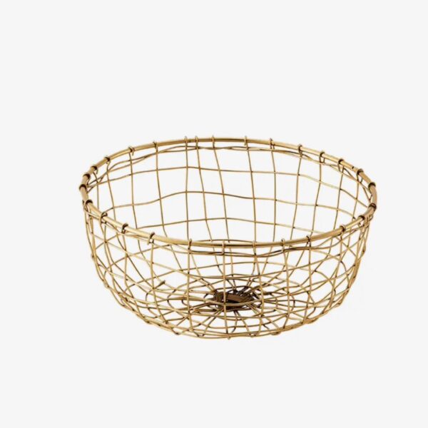 Brass Wire Round Basket Shallow Medium