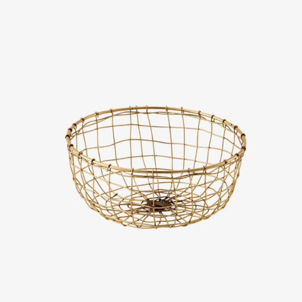 Brass Wire Round Basket Shallow Small