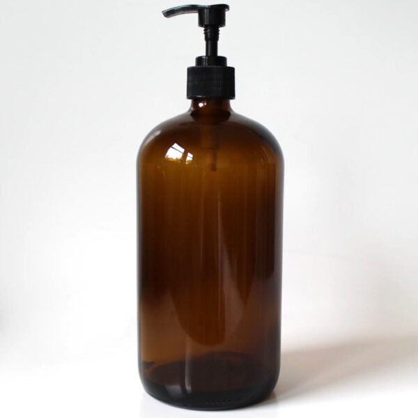 Amber Glass Pump Bottle