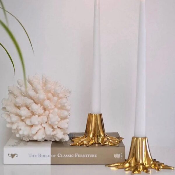 Mini Root Candle Holder Gold Set
