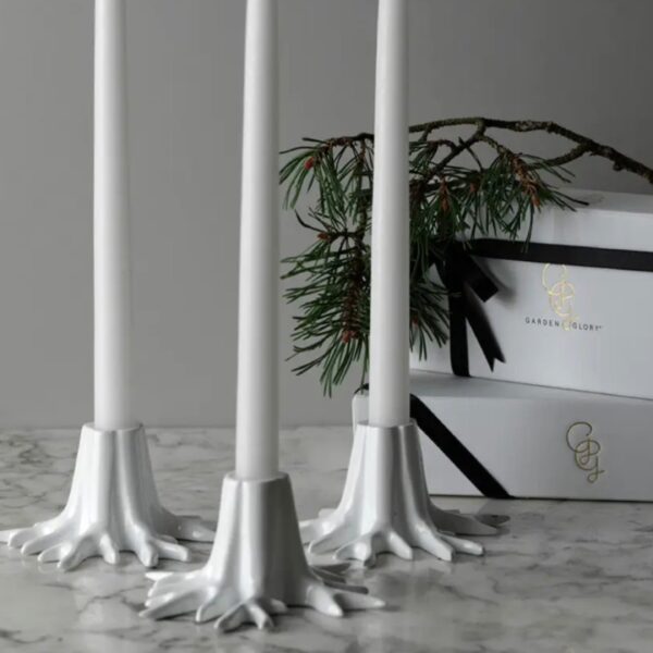 Mini Root Candle Holder White Set